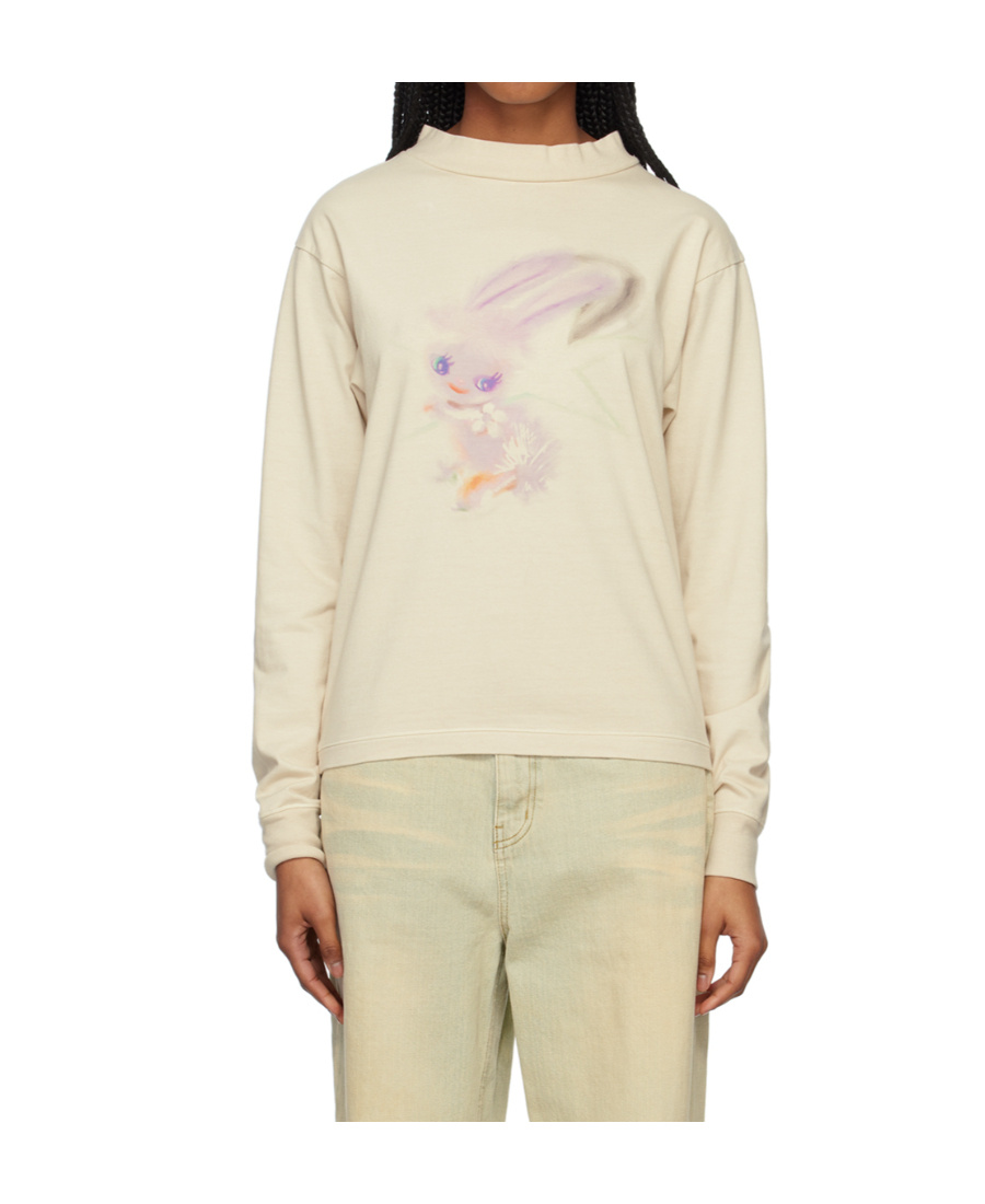 We11 Done Graphic-print Cotton Sweatshirt In Nude