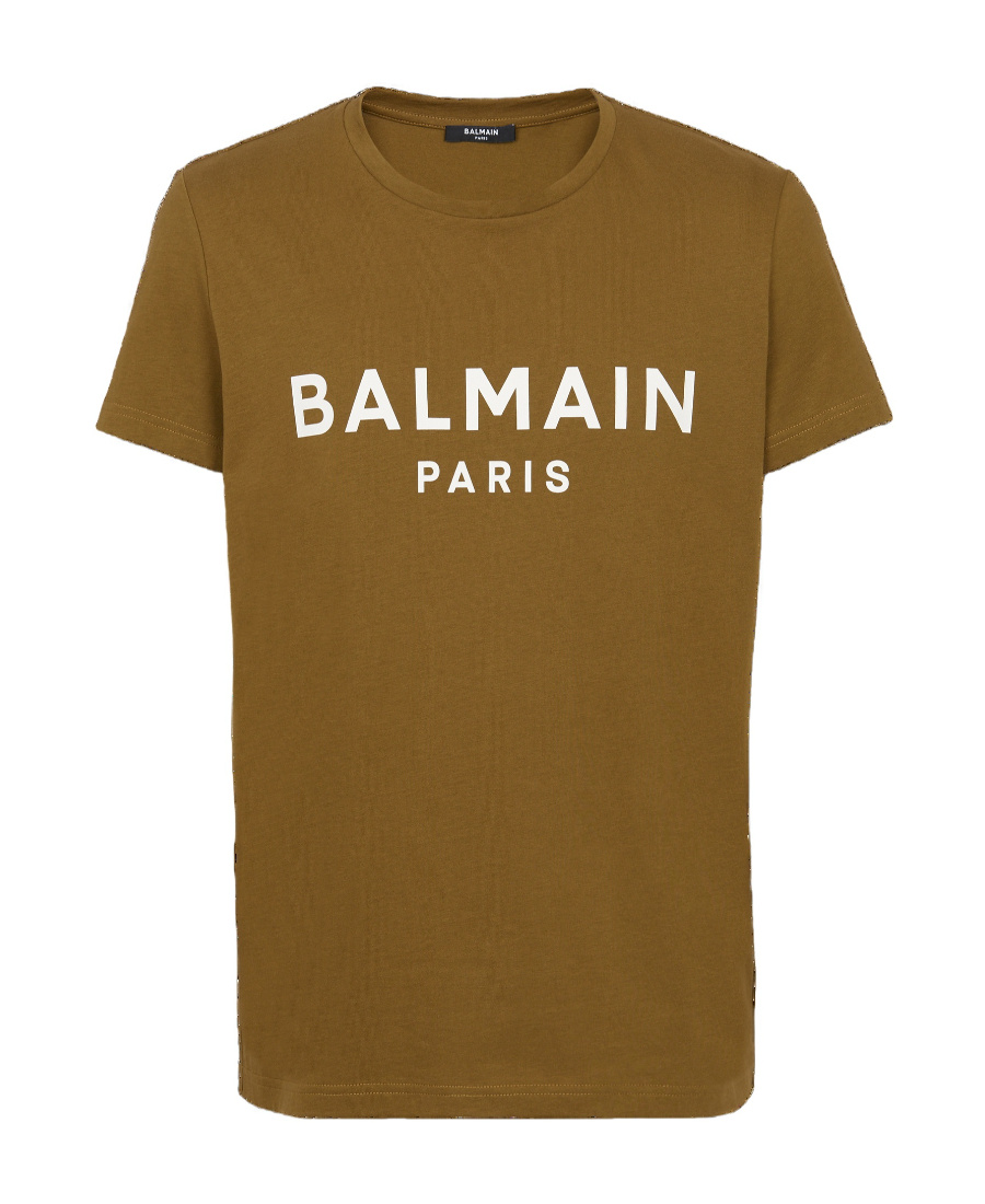 BALMAIN LOGO-PRINT COTTON T-SHIRT