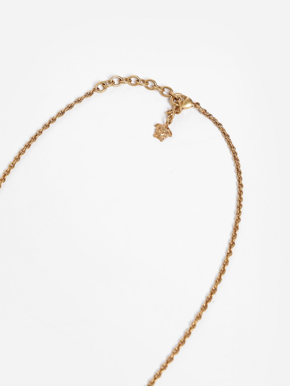 Versace Enamel Medusa-head Pendant Necklace In Yellow