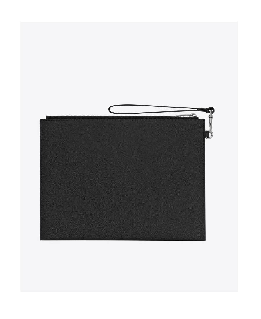 Saint Laurent Tablet Holder With Zipper In Black