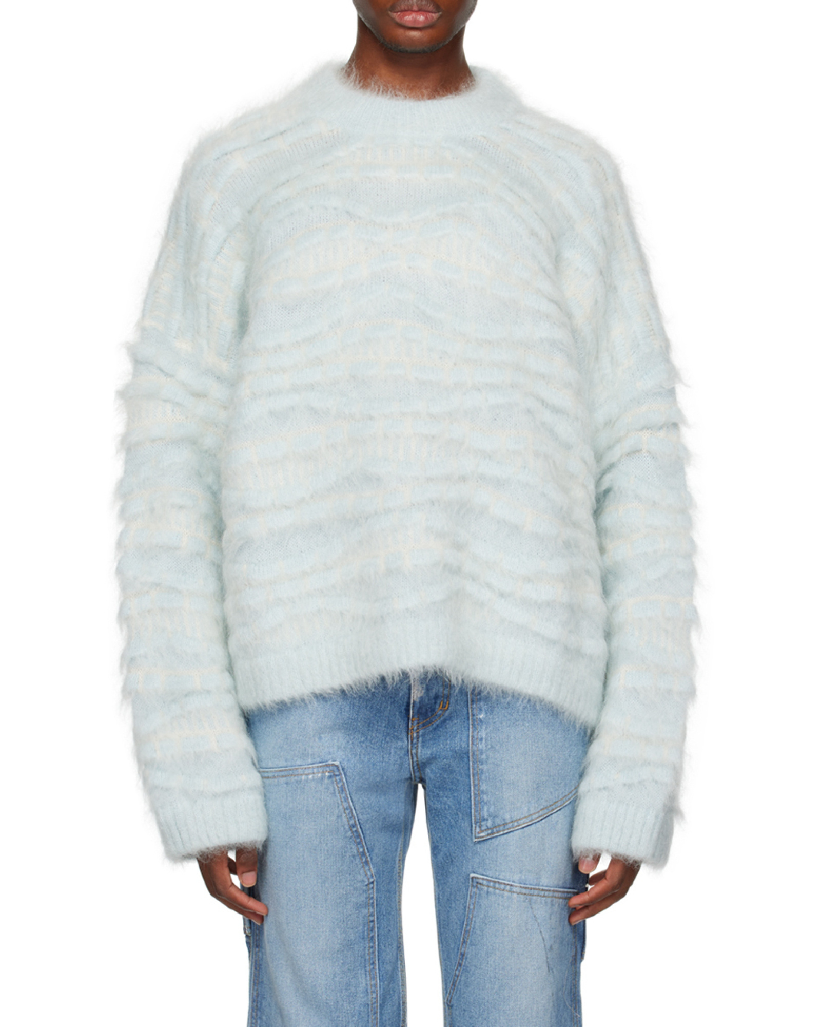 Bonsai 3d Brushed Sweatshirt In Blue