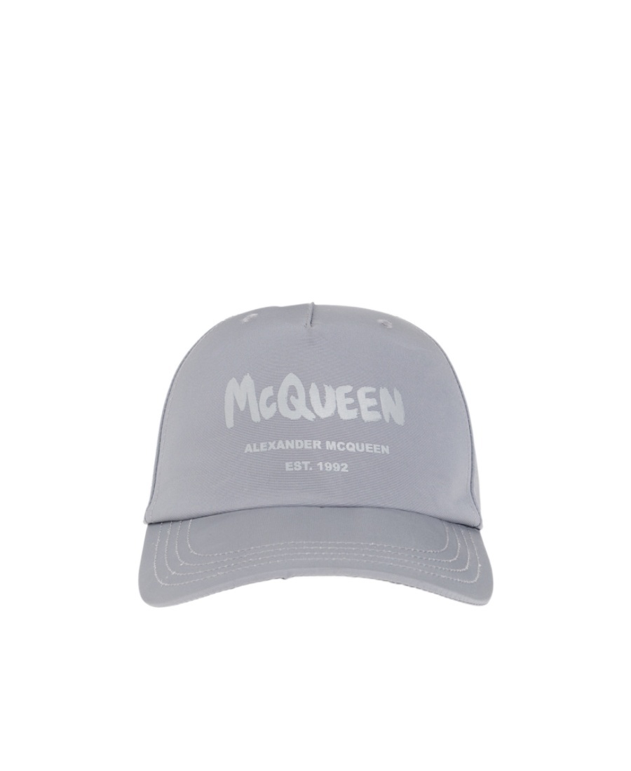 Alexander Mcqueen Logo Printed Baseball Cap In Gray