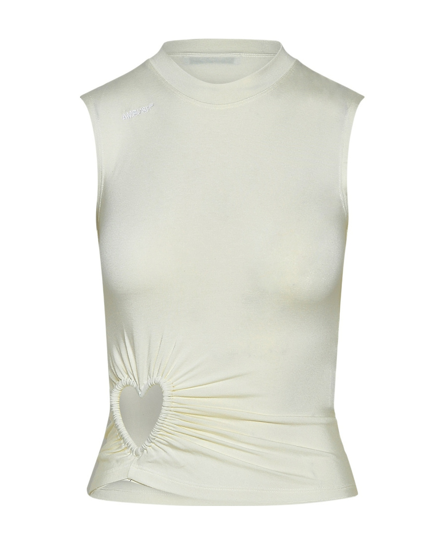 Shop Ambush Cut Out-heart Sleeveless Top In White