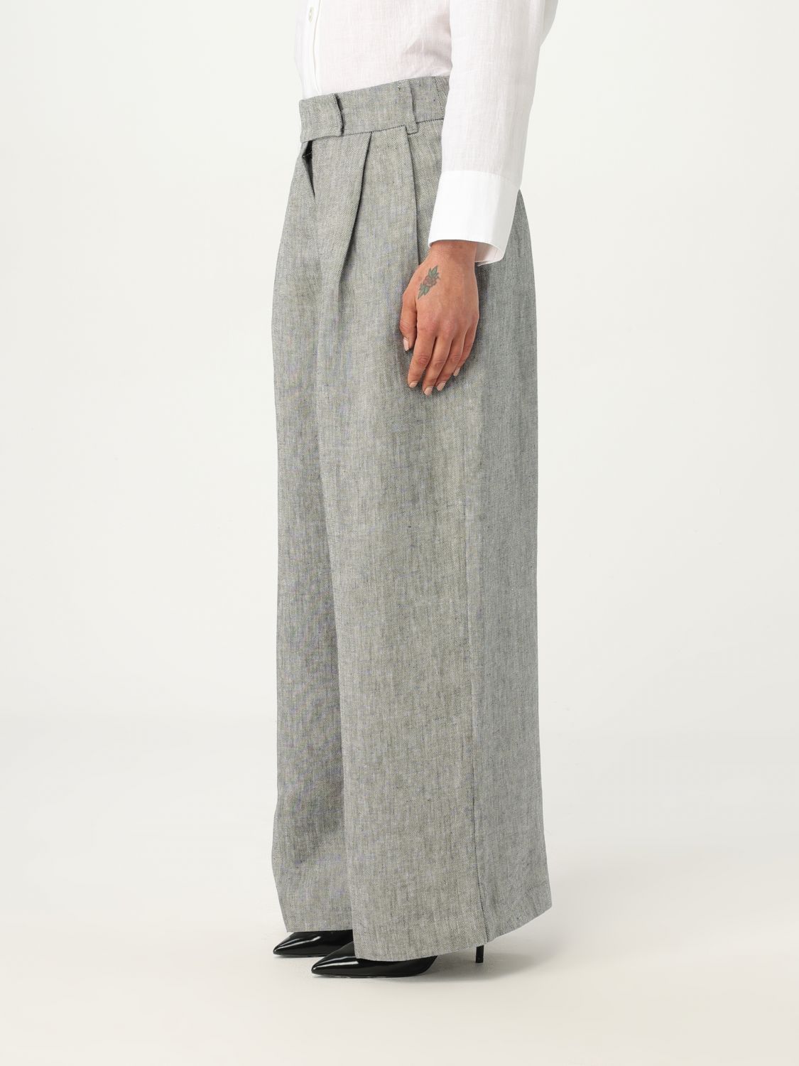Max Mara Wide-leg Casual Pants In Gray