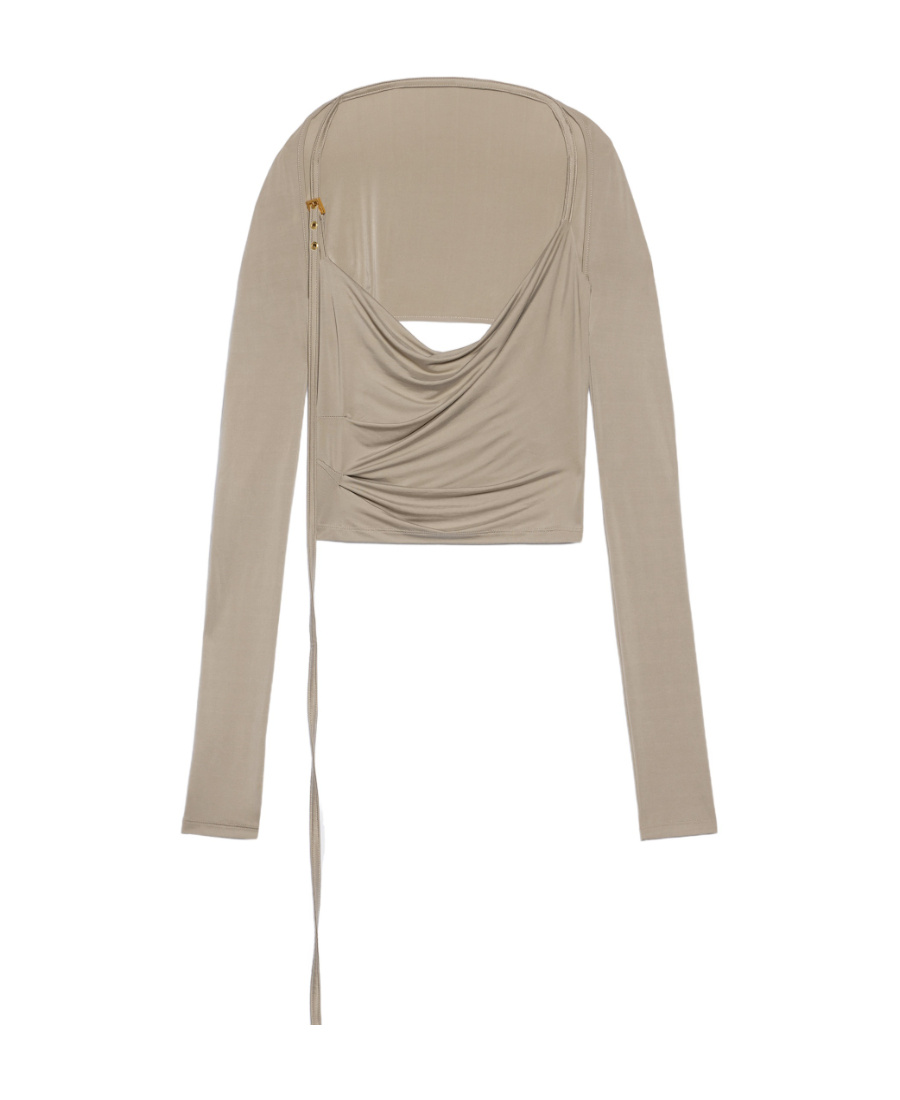 Jacquemus Cropped Oberteil Aus Stretch-jersey Aus Einer Cupromischung In Nude