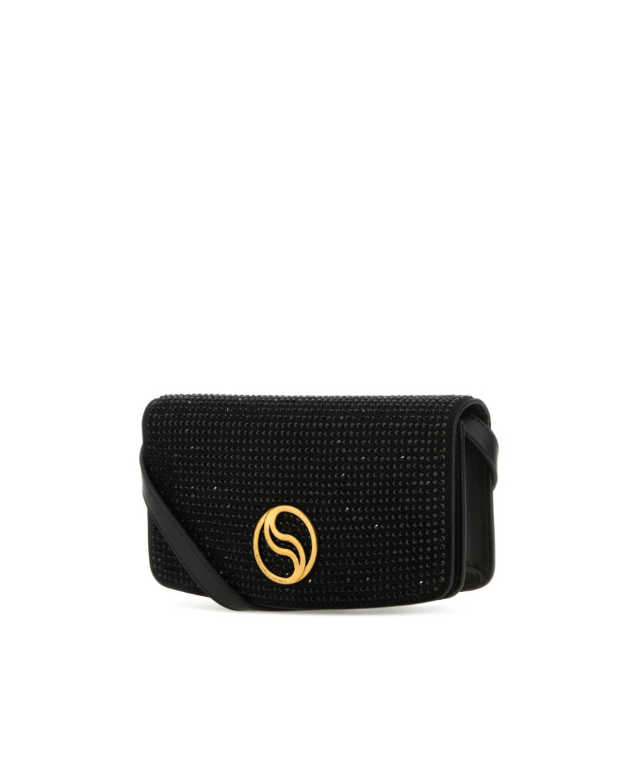 Stella Mccartney Black Alter Mat Mini S-wave Wallet In Black