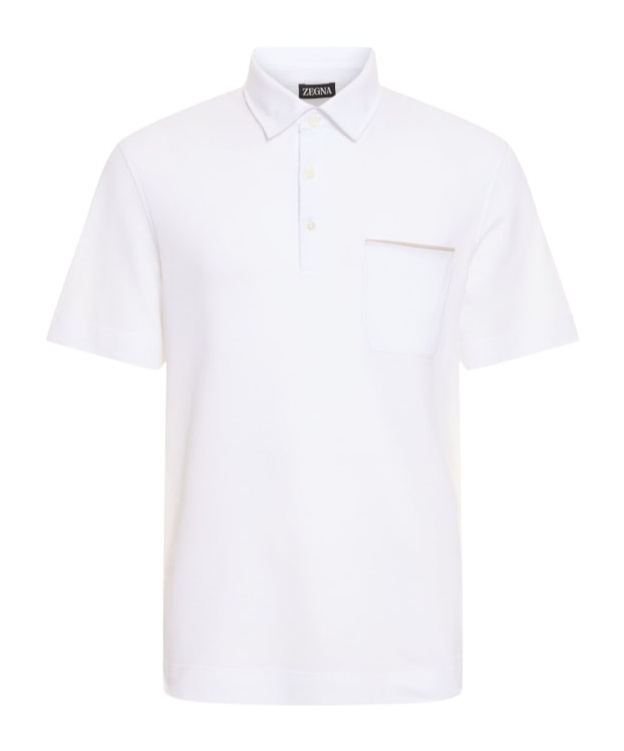 Zegna Cotton Pique Polo Shirt With Chest Pocket