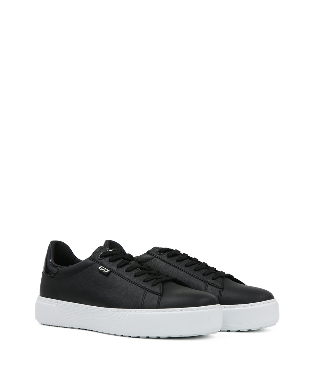 Ea7 Logo Strapped Casual Sneakers In Black