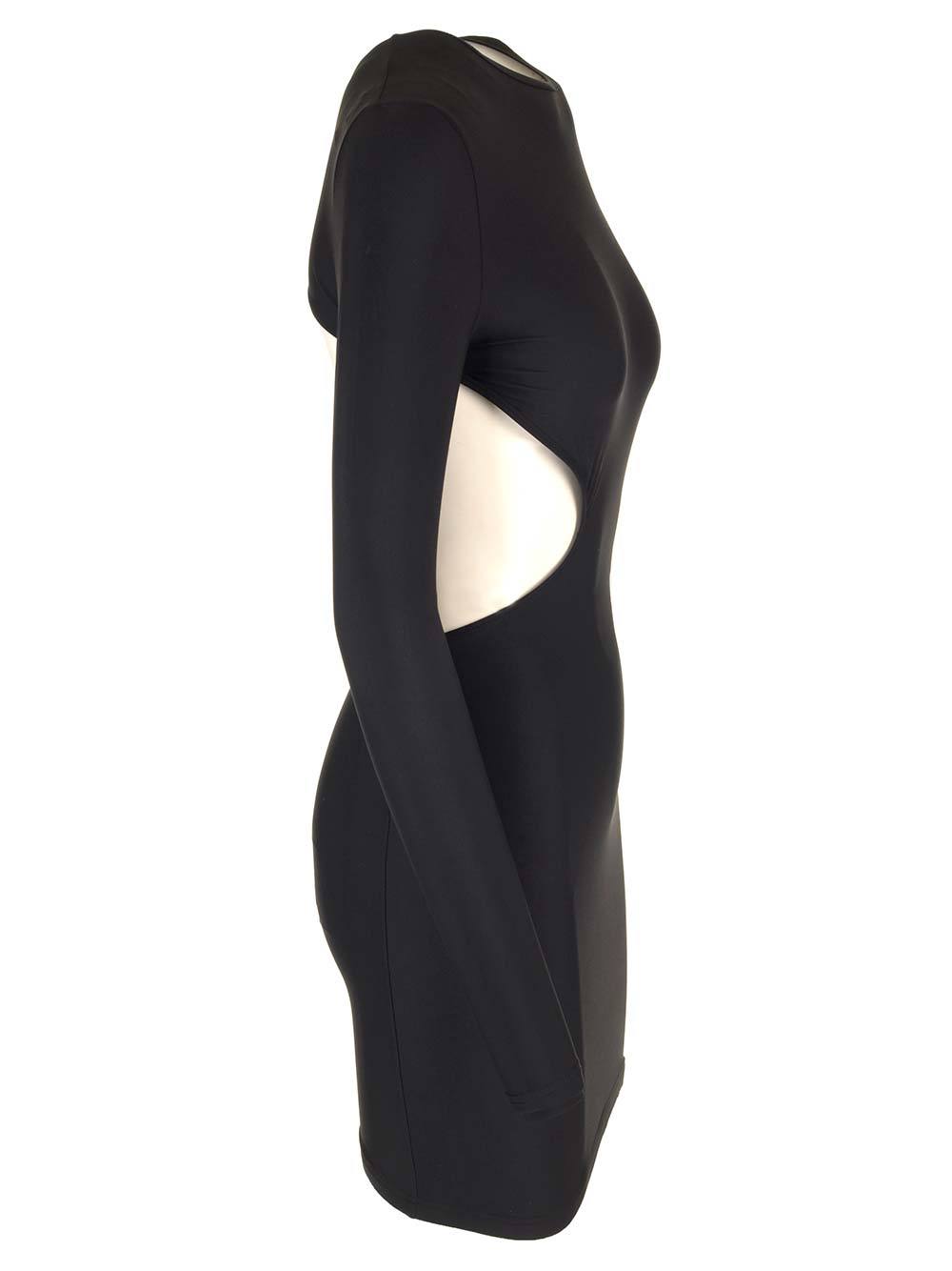 Balenciaga Cut-out Long-sleeved Minidress In Black