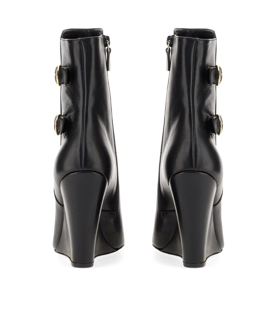 Stuart Weitzman Pointed-toe 100mm Wedge Boots In Black