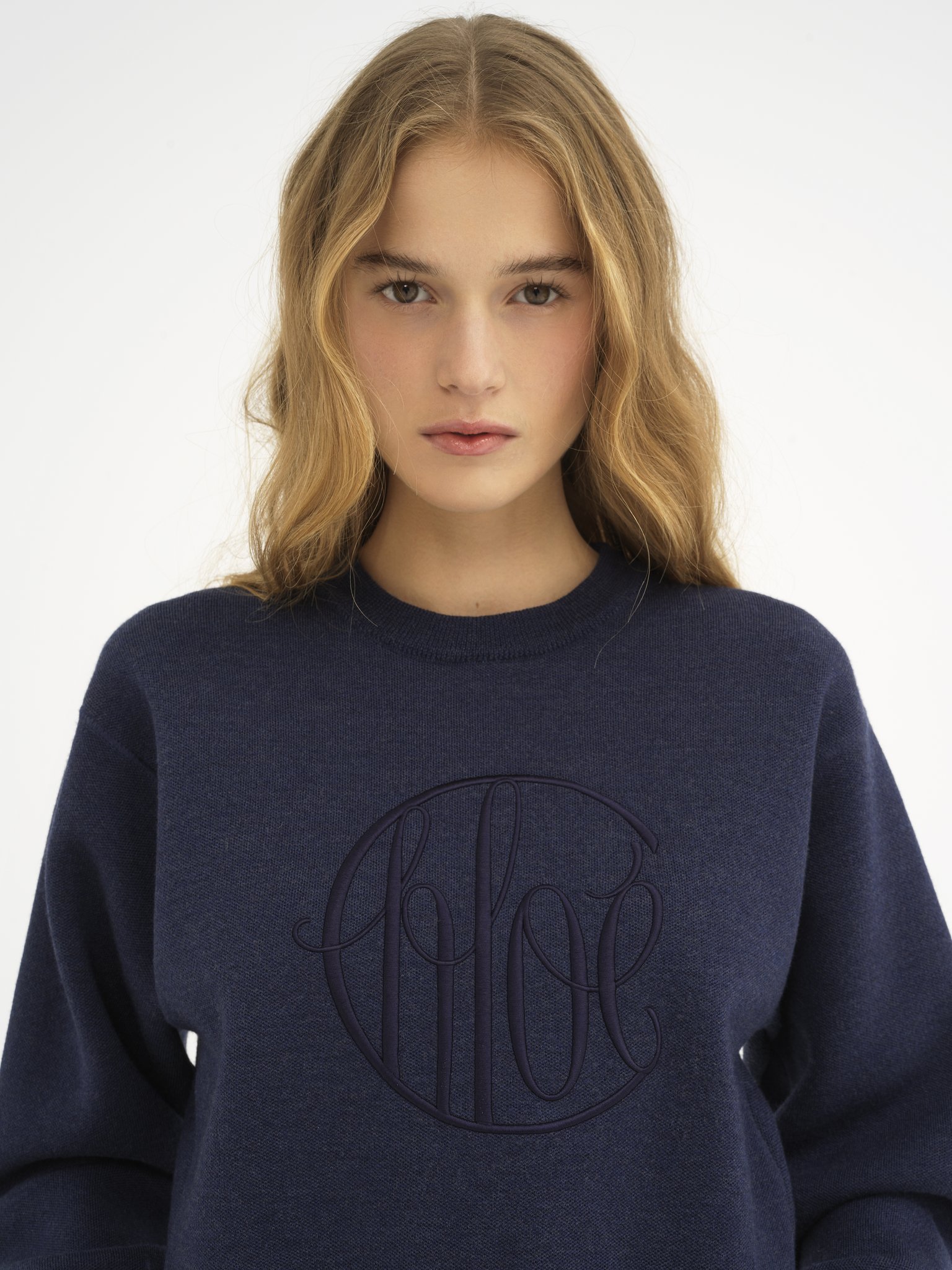 Chloé Short Linen Knit Sweater In Black