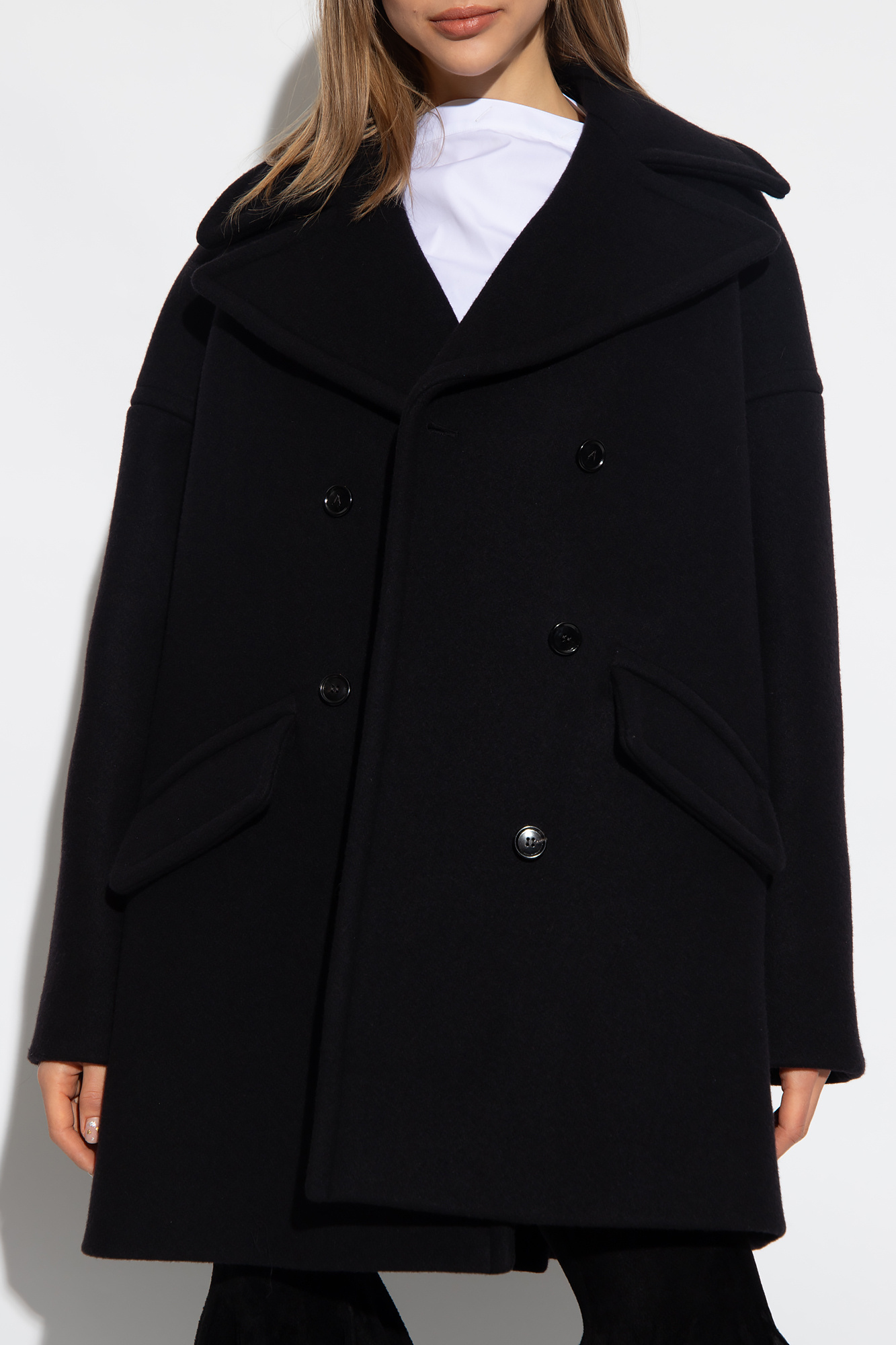 Alaïa Long-sleeved Coat In Black