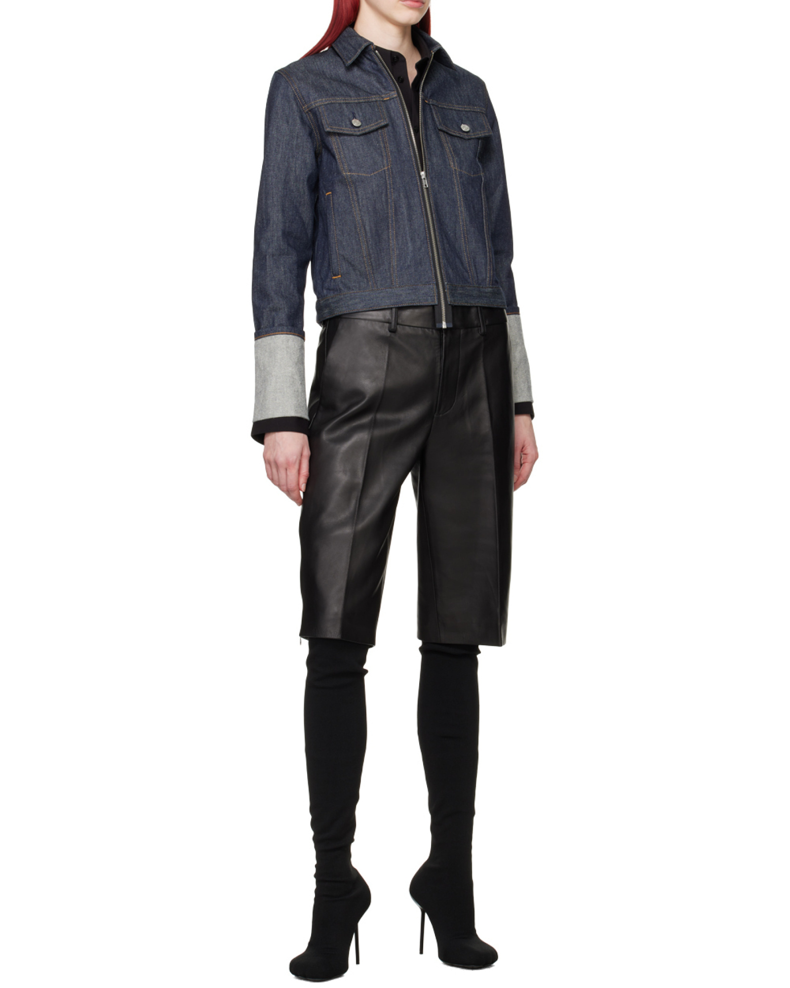 Helmut Lang Leather Car Short