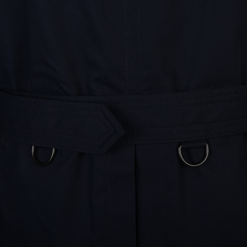 Burberry Double-row Buckle Belt Trench Coat In Black