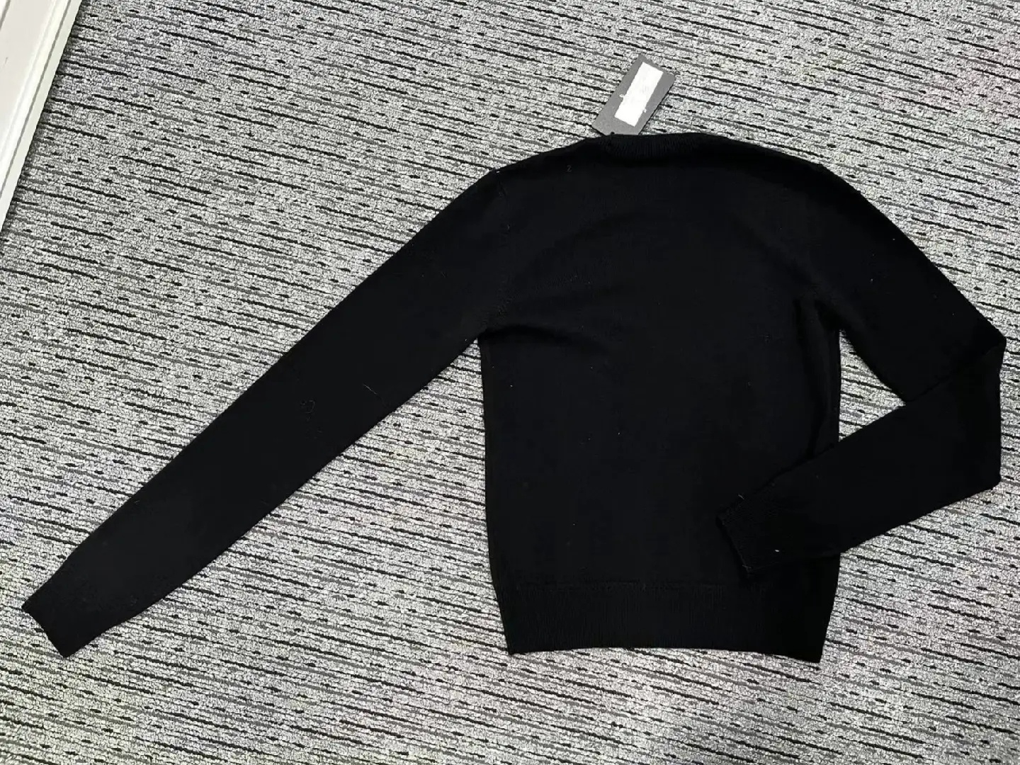 Saint Laurent Long-sleeved Sweater In Black