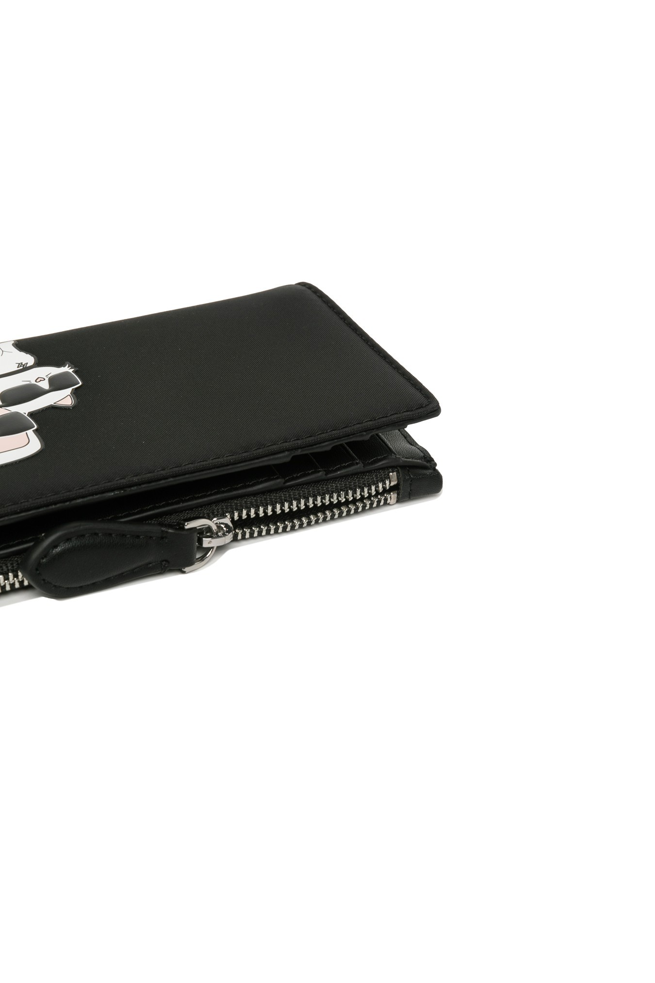 Karl Lagerfeld Ikonik Leather Passport Holder In Black