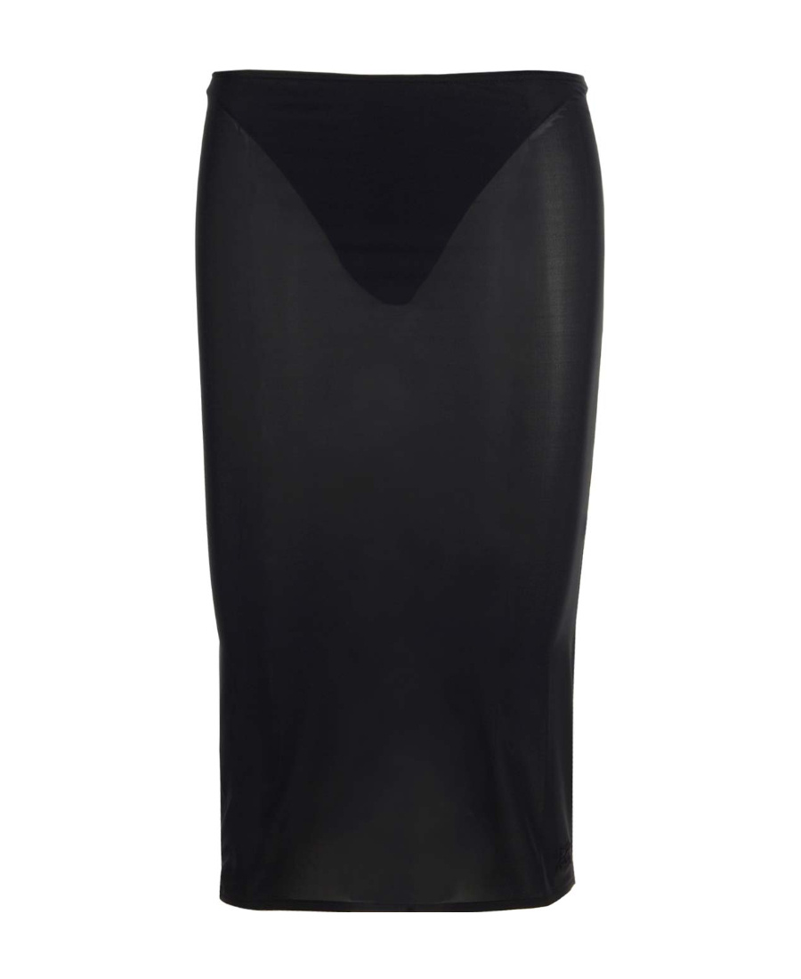 Courrèges Sheer Tube Midi Skirt In Black