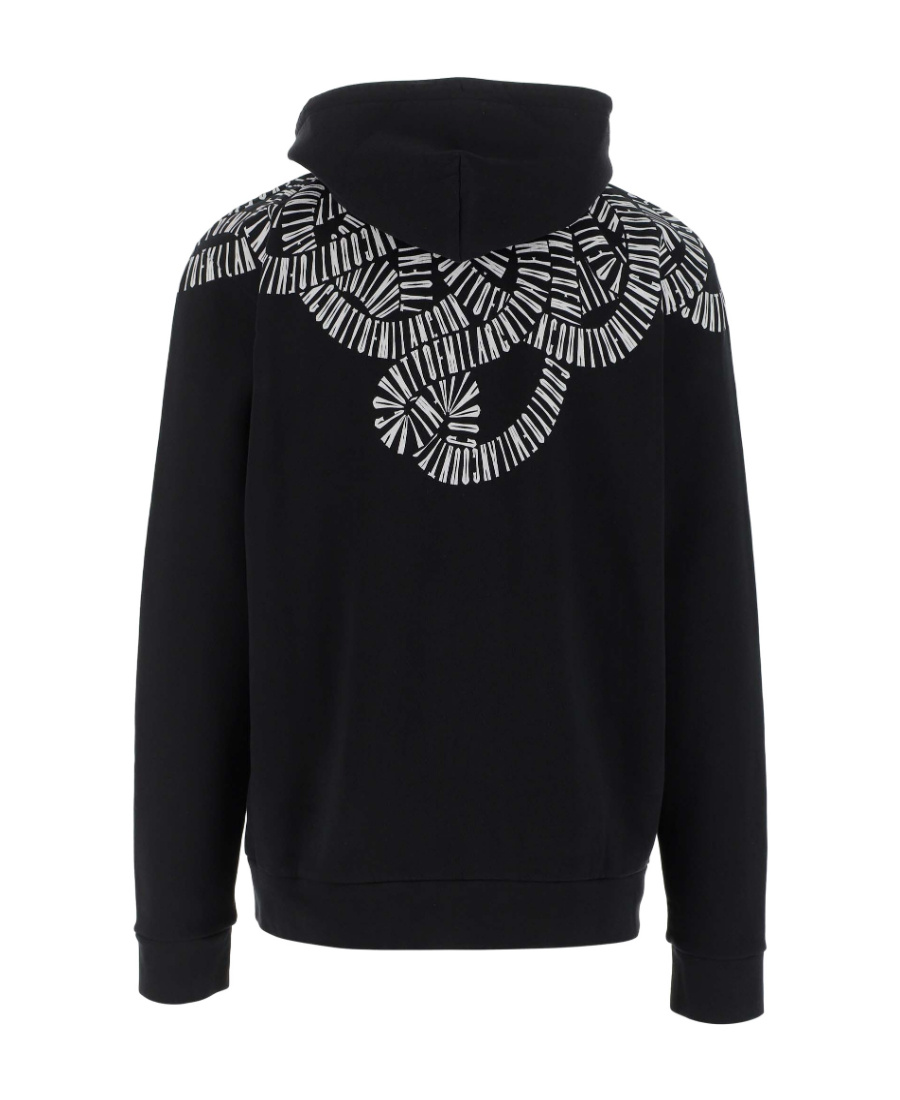 Marcelo Burlon County Of Milan Snake Wings Cotton Hoodie In Black