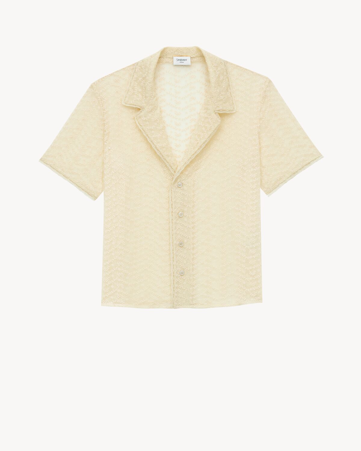 Saint Laurent Broderie Anglaise Pajama Set In Muslin In Neutral