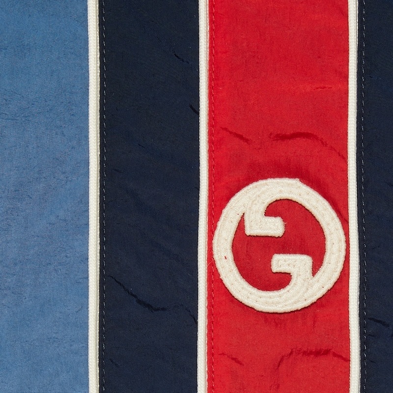 Gucci Interlocking G Stripe-detail Jacket In Blue