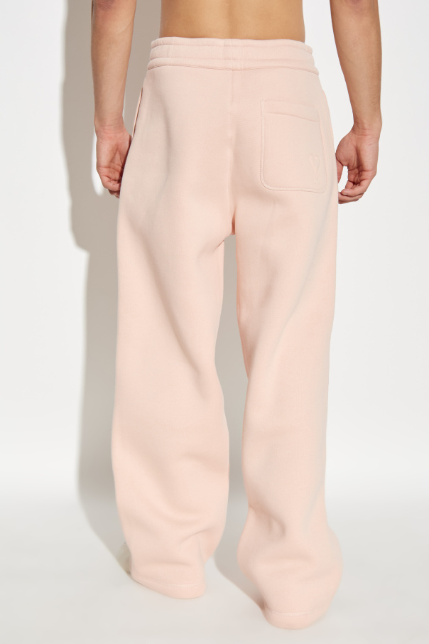 Ami Alexandre Mattiussi Elastic Waist Jogging Pants In Pink