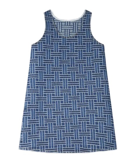 Kenzo Denim Weave Dress In Blue