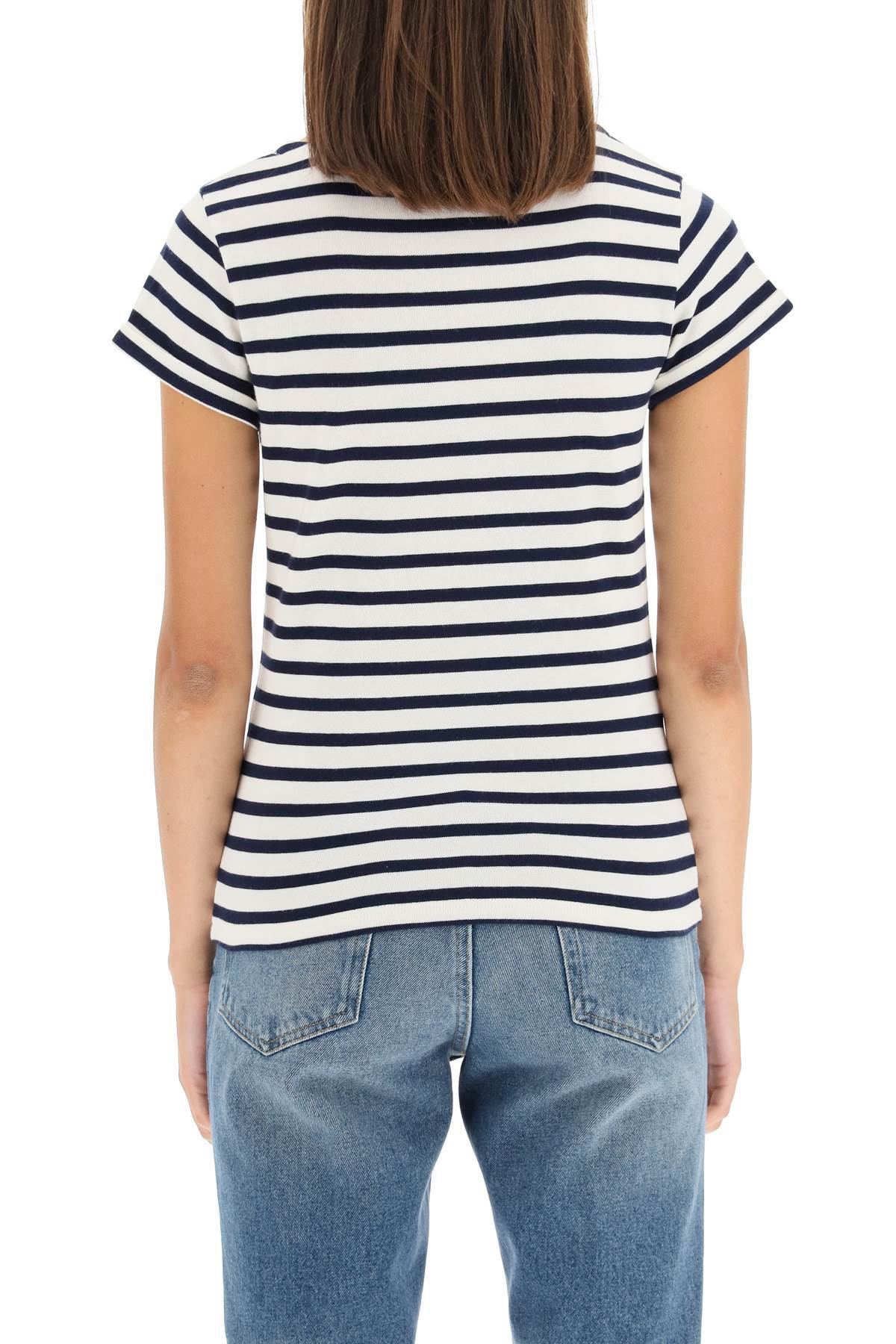 Maison Labiche Striped Organic Cotton T-shirt In White