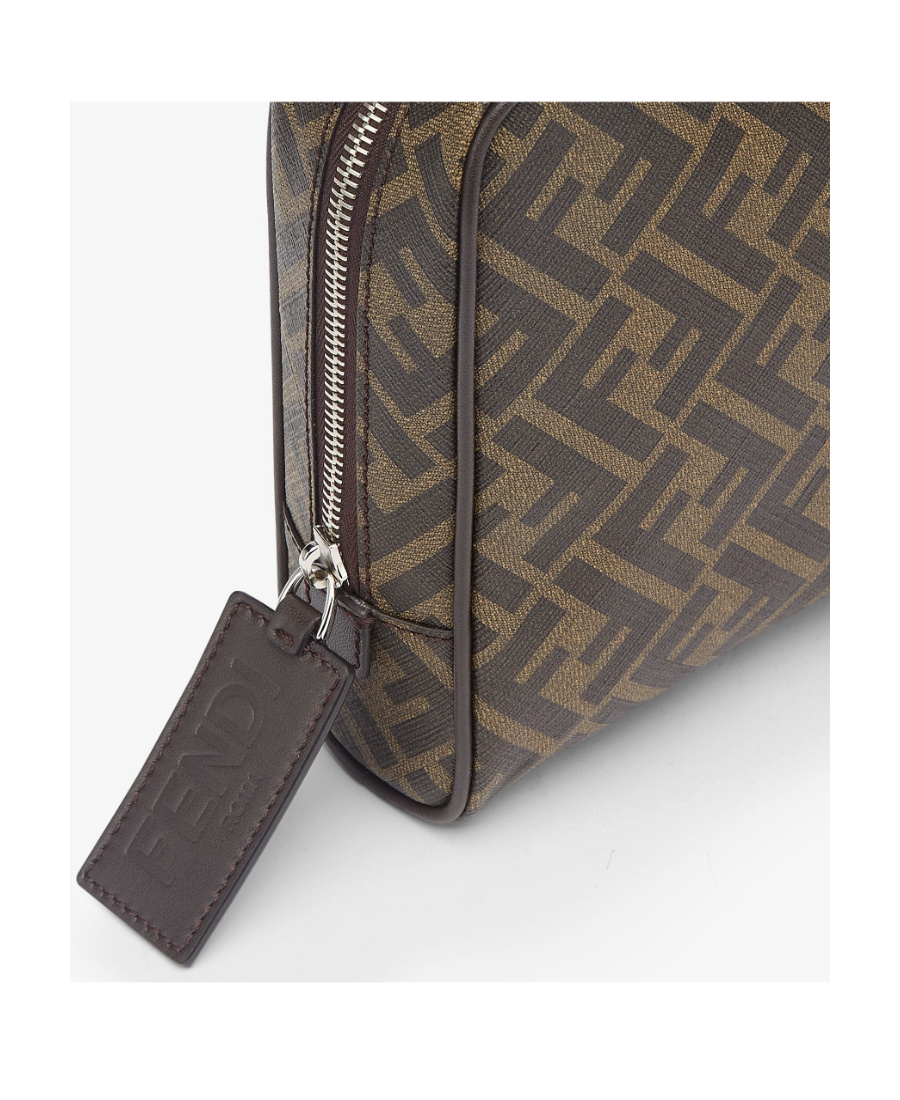 Shop Fendi Brown Fabric Toiletry Case