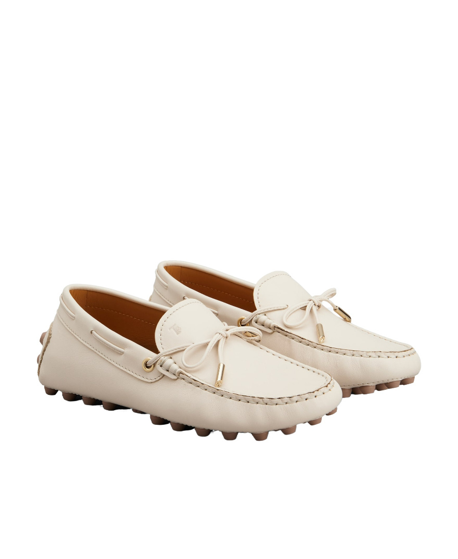 Tod's Gommino Macro 52k Leather Loafers In White