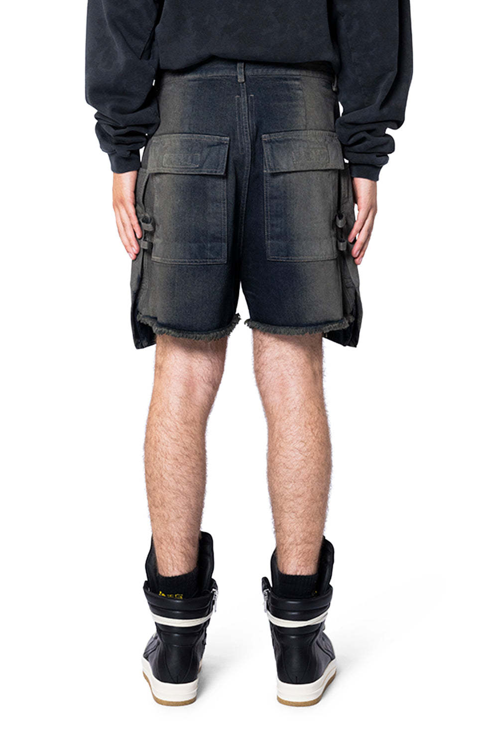 Rick Owens Drkshdw Cargo Shorts In Blue