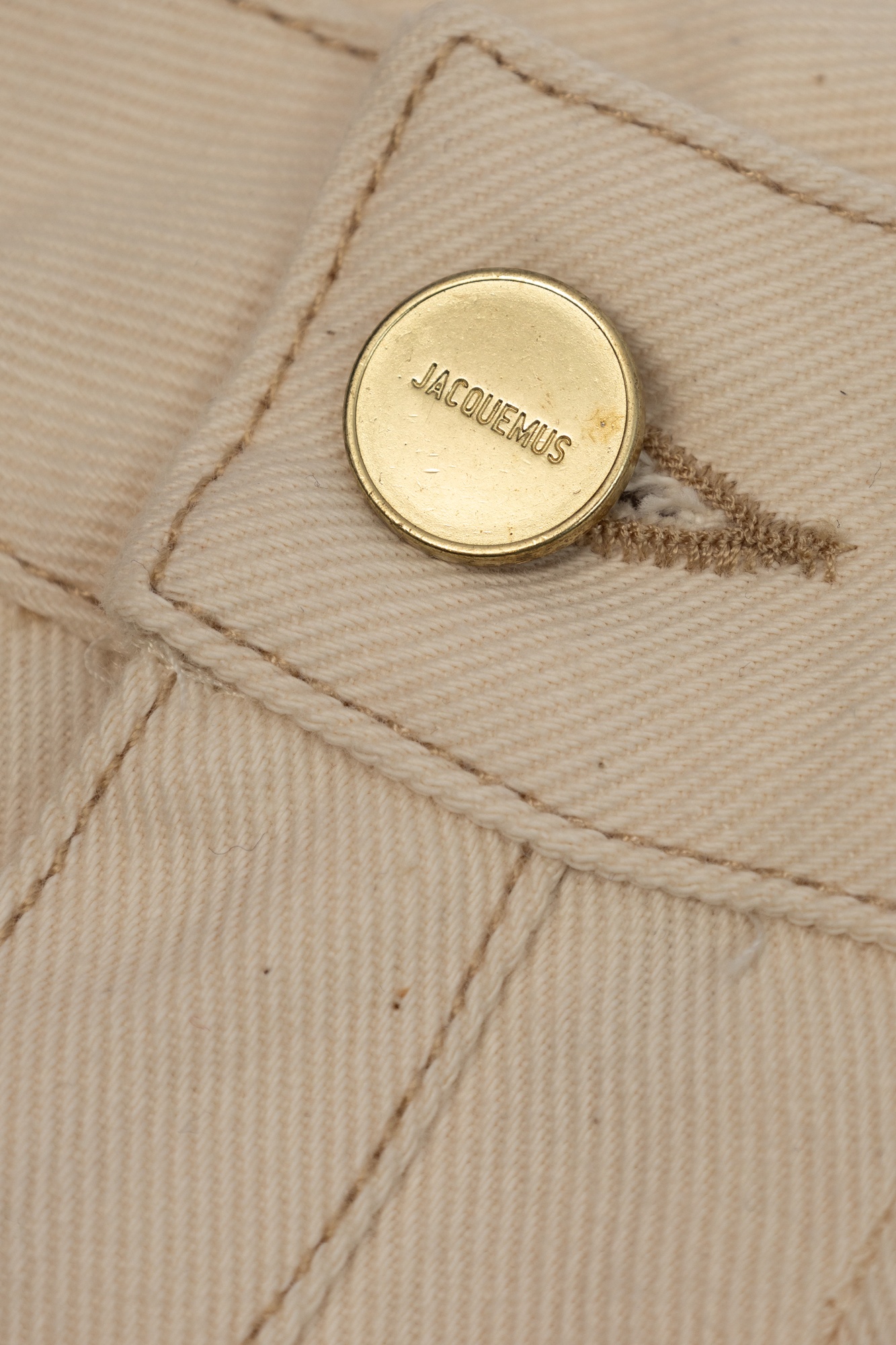 Jacquemus Lenfant Pleated Detail Twill Trousers In Nude