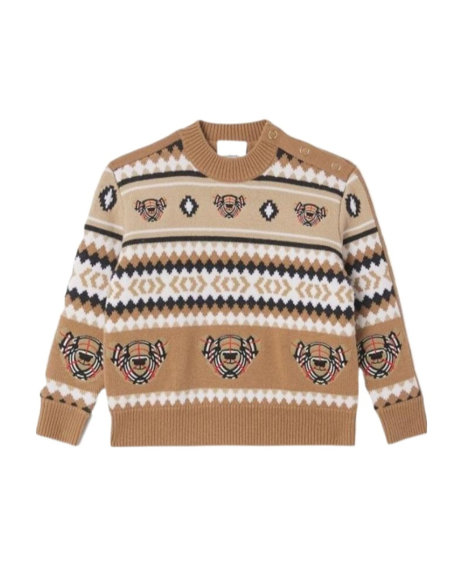 Burberry Fair Isle Wool-cashmere Jumper In Brown