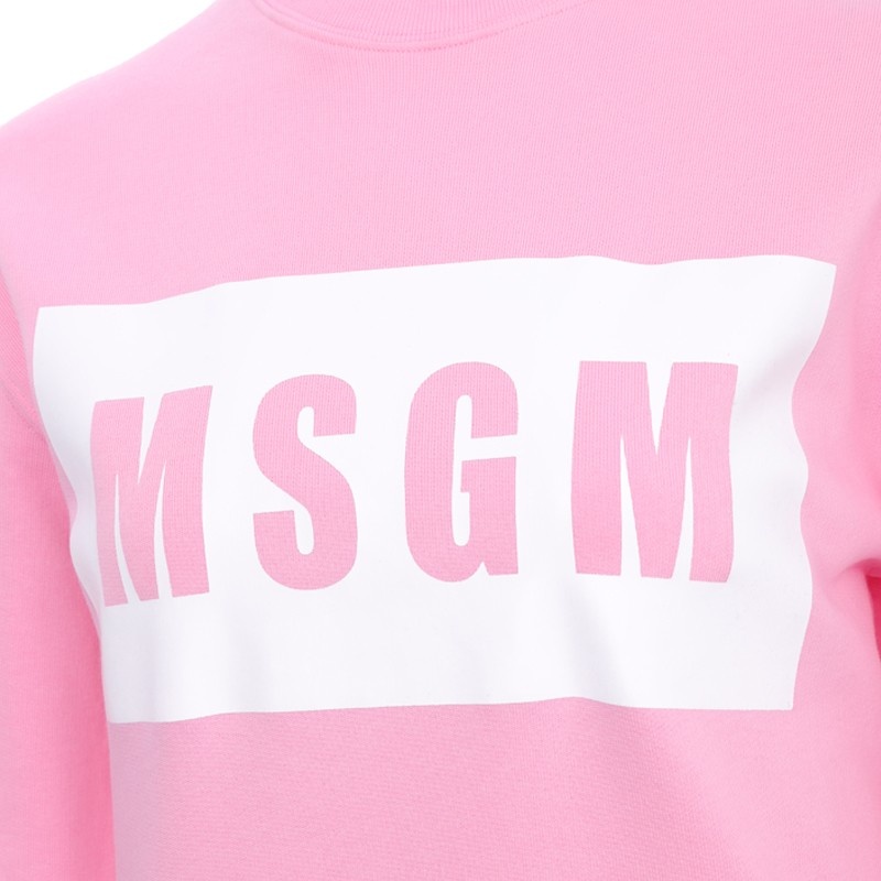 Msgm Logo Details Sweater In Pink