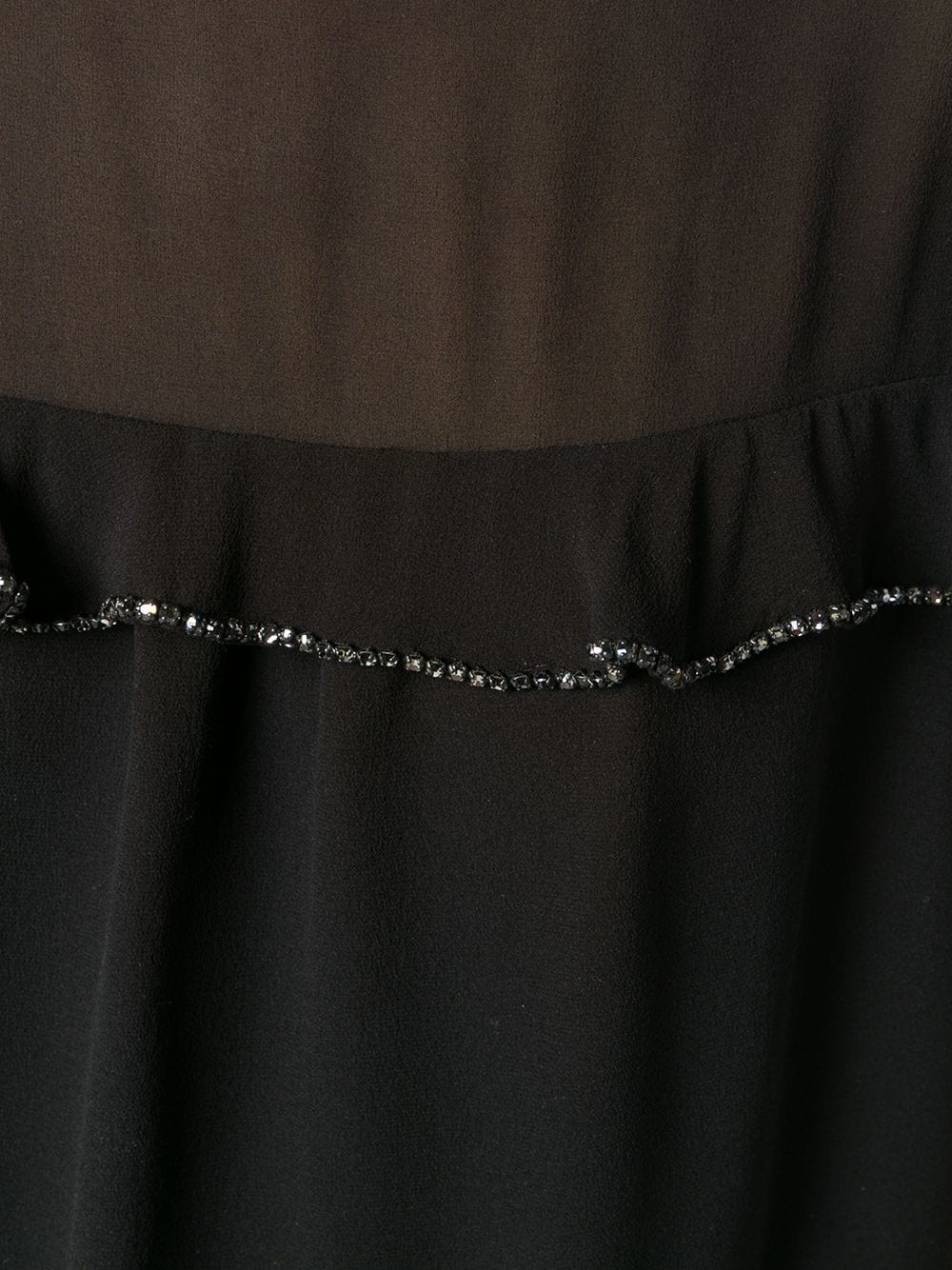 Saint Laurent Crystal Inlaid Blouse In Black