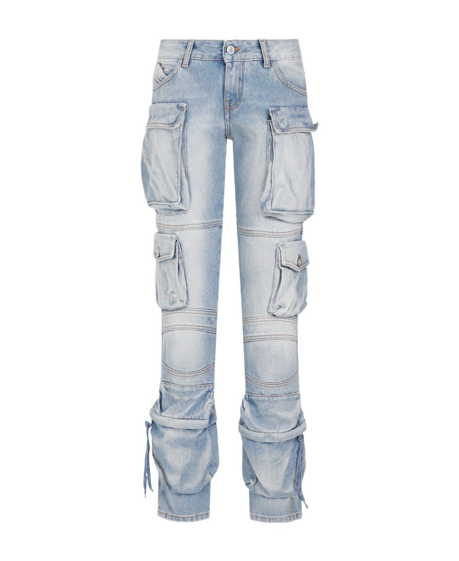 Attico Sky Blue Essie Long Pants In Gray