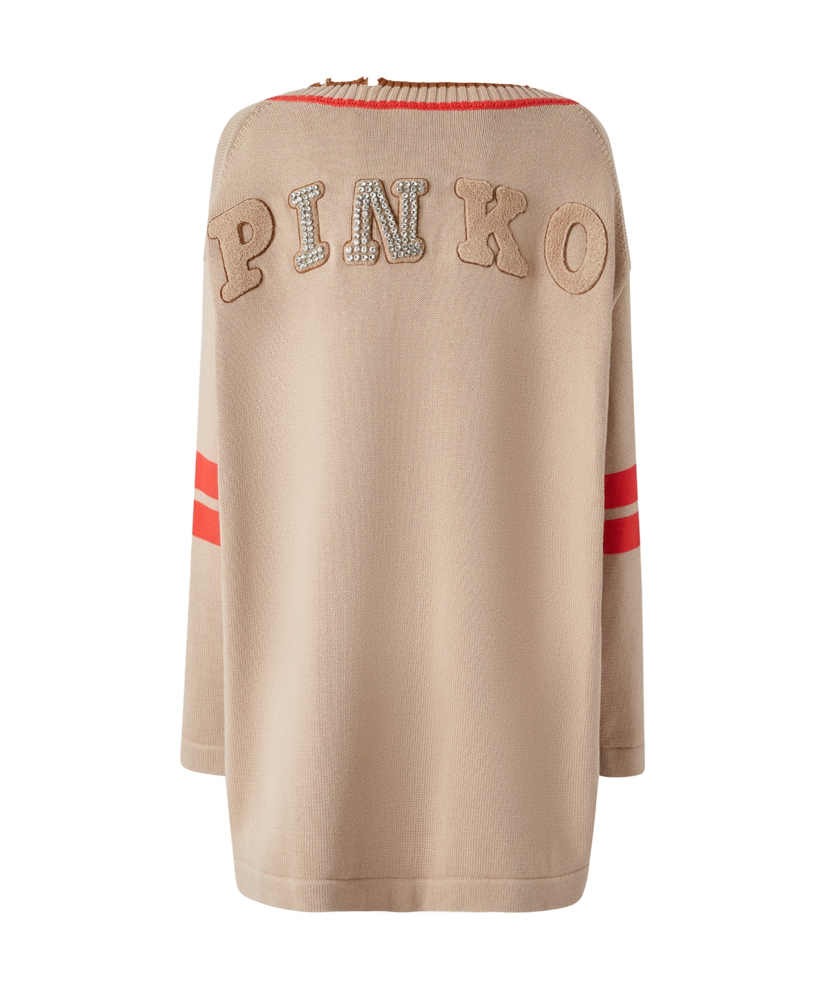 Pinko Button Knitted Cardigan In Nude