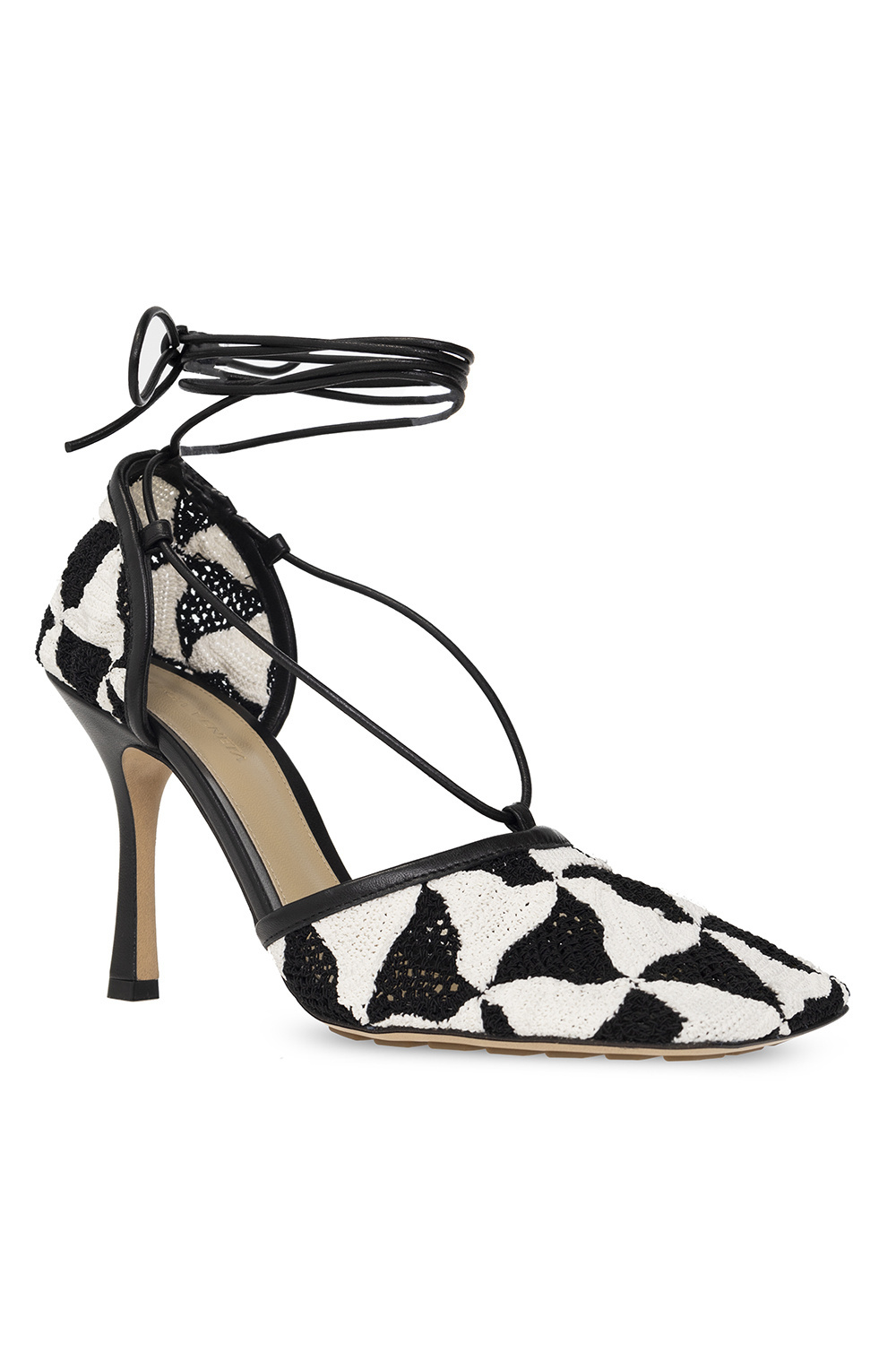 Bottega Veneta Phantom Crochet Stretch Lace-up Sandals In Black