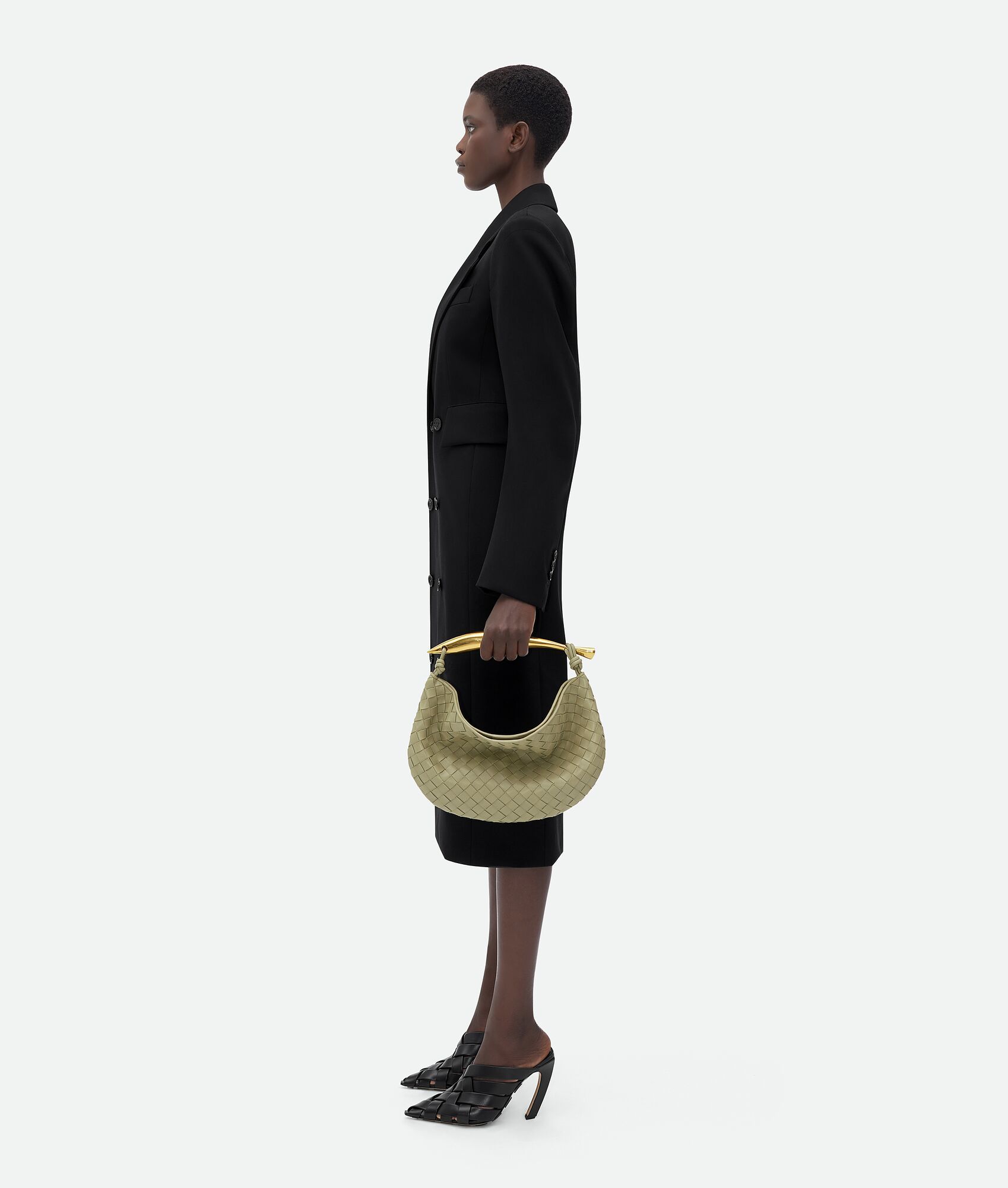 Bottega Veneta Womens Travertine Brass Sardine Large Leather Top-handle Bag In Nude