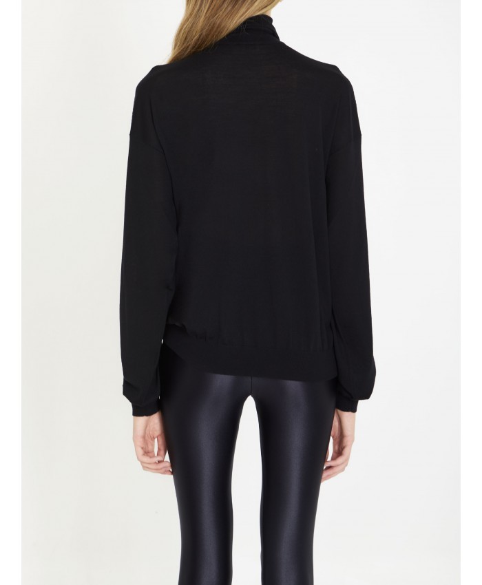 Saint Laurent High-neck Wool Jumper In Black