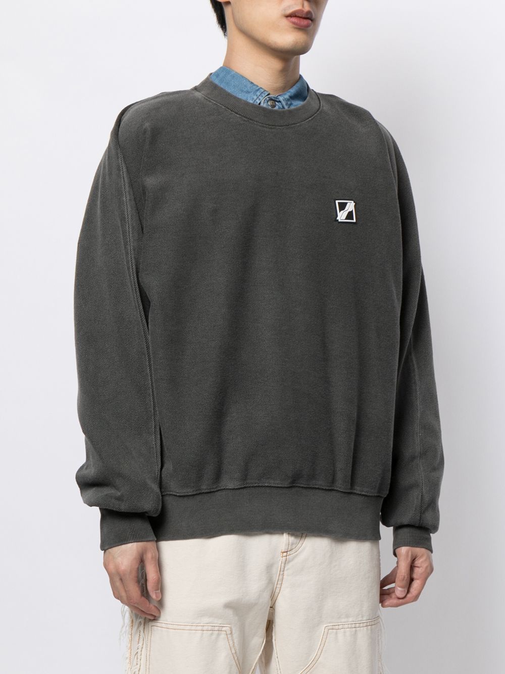 We11 Done Chest Logo-patch Sweatshirt In Black