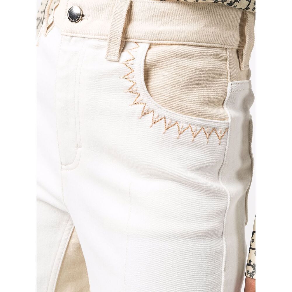 Chloé Straight-leg Denim Trousers In White