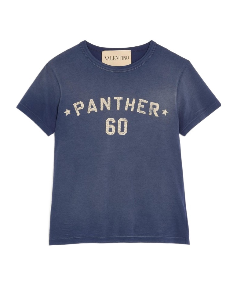 Valentino Crew Neck Graphic And Text Design In Blue