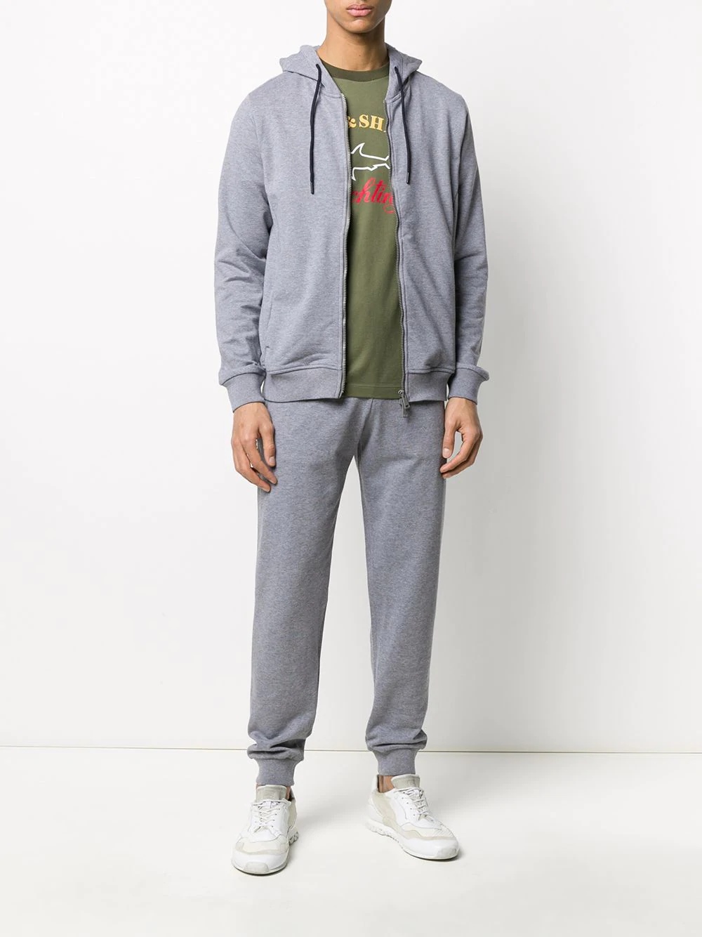 Paul & Shark Logo Patch Joggers In Gray