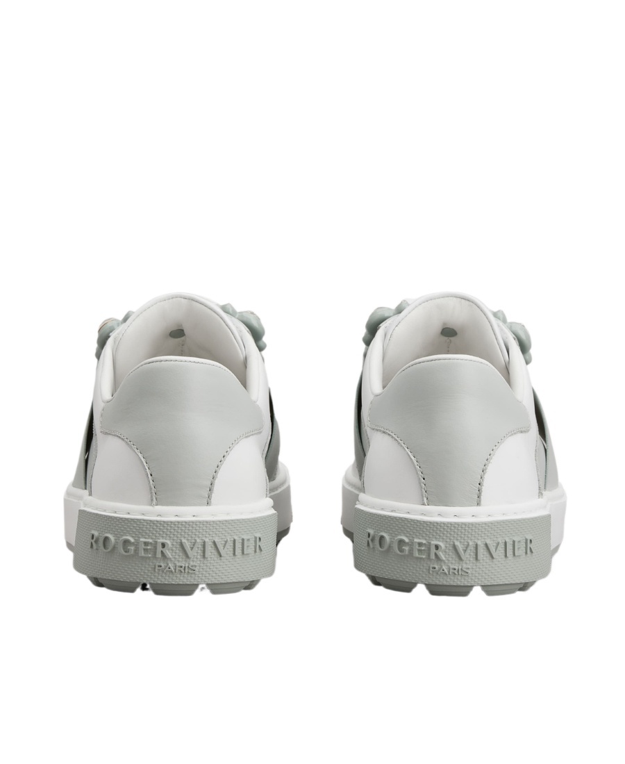 ROGER VIVIER VERY VIVIER STRASS BUCKLE SNEAKERS IN LEATHER