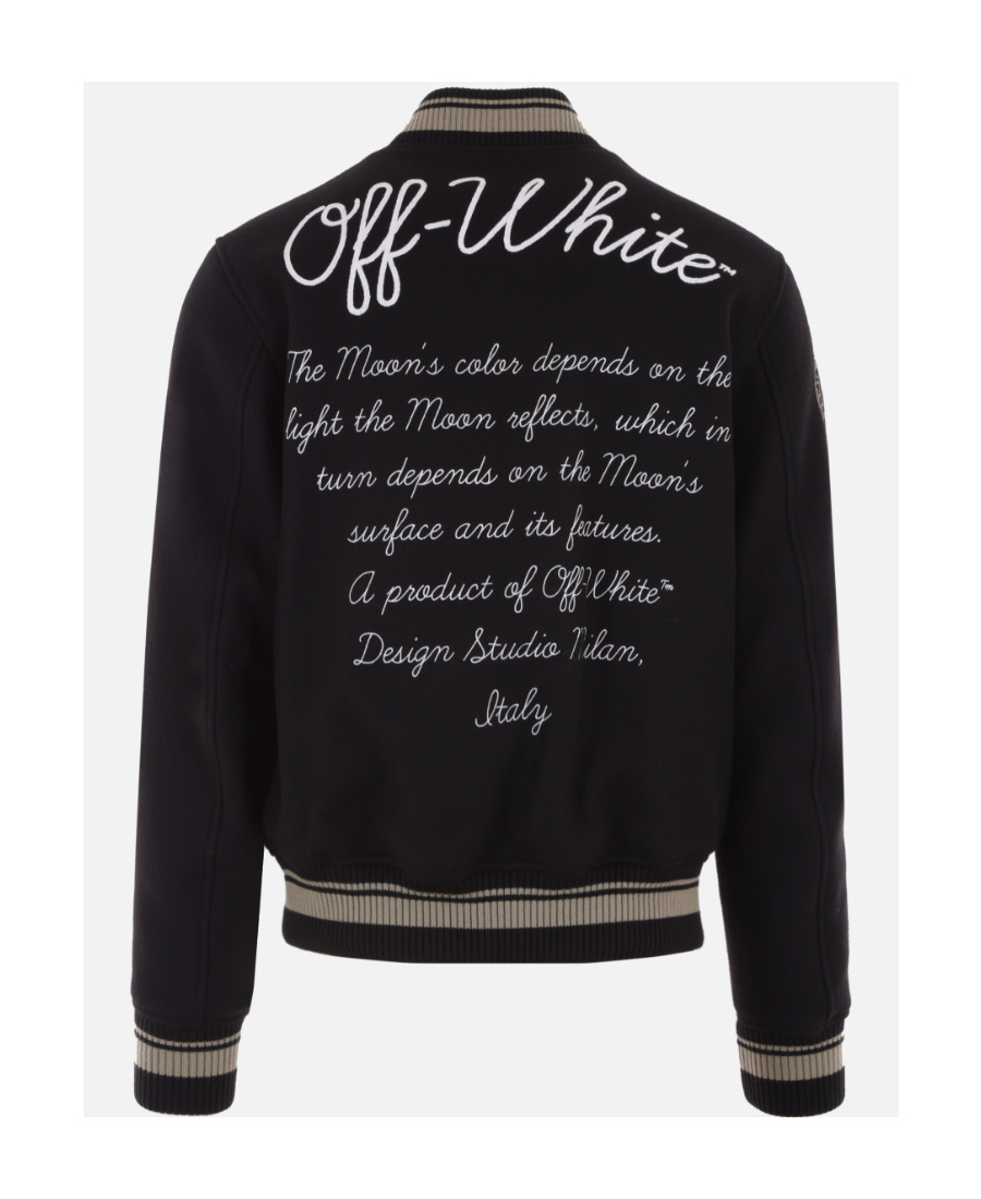 Off-white Off White™ Black Wool Blend Bomber Jacket