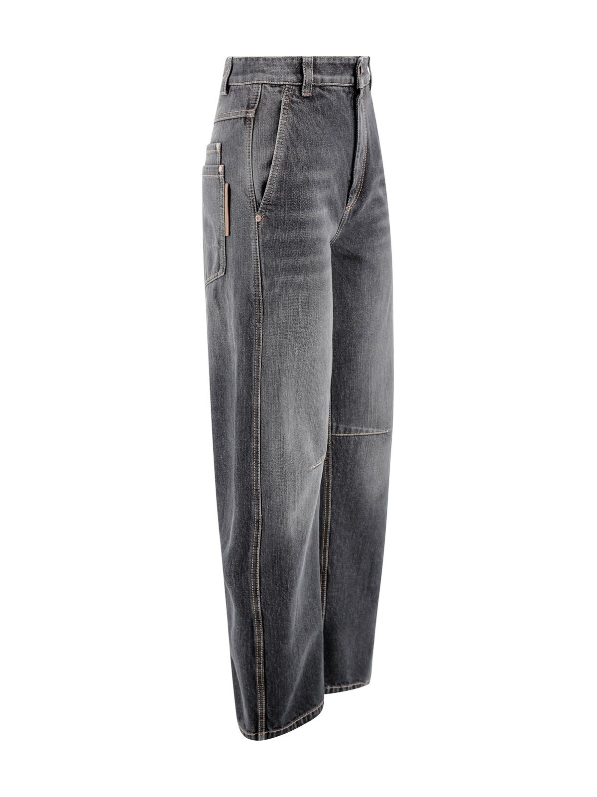 Brunello Cucinelli Soft Curve Washed Jeans In Black