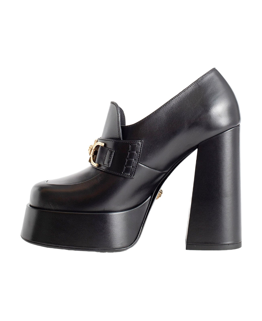 Shop Versace 130mm Medusa-motif Loafers In Black