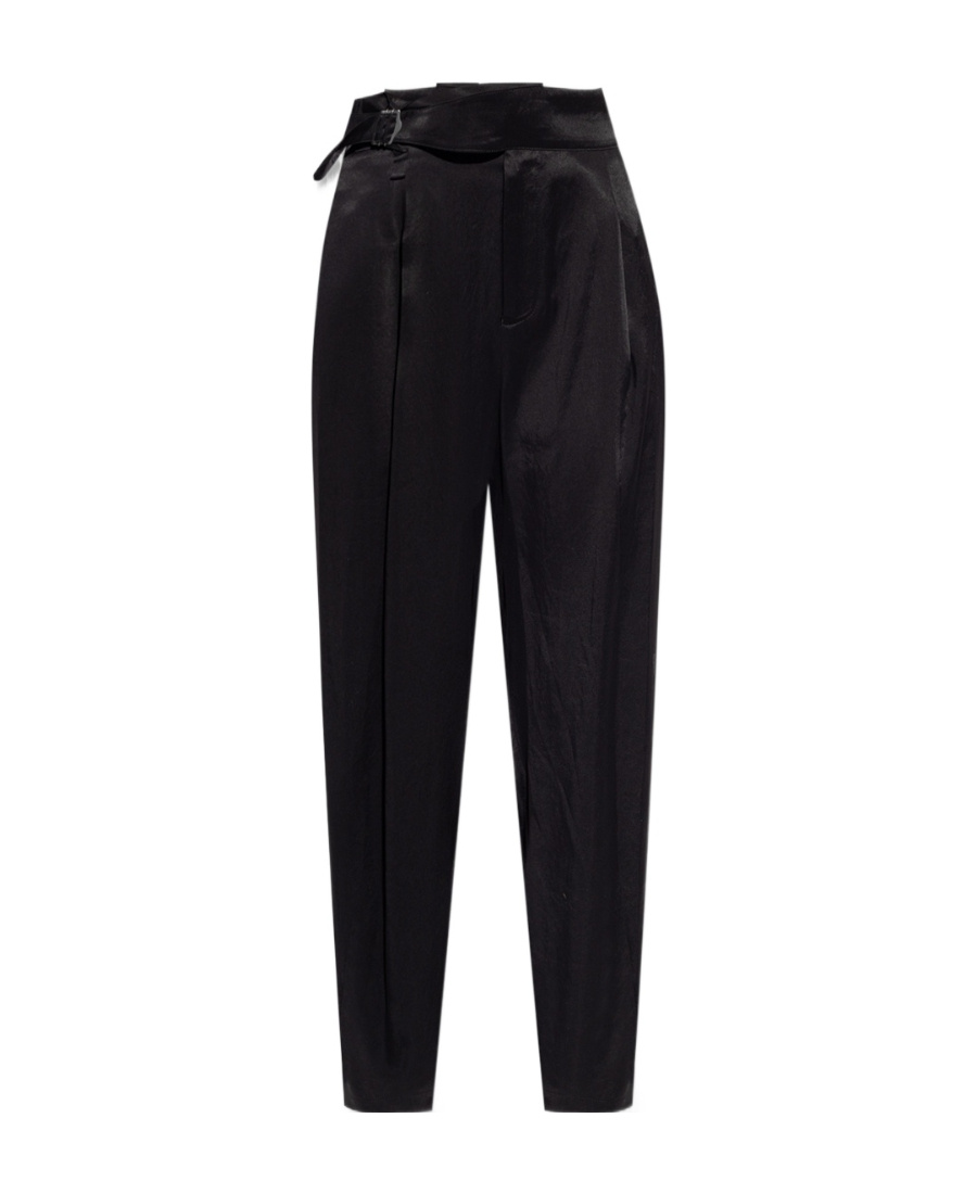 Issey Miyake Pleat-detail Cropped Trousers In Black