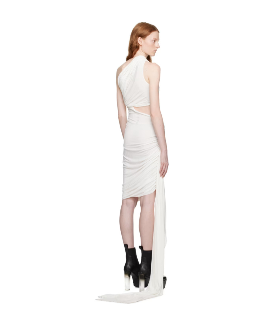 Rick Owens White Ophelia Minidress In White
