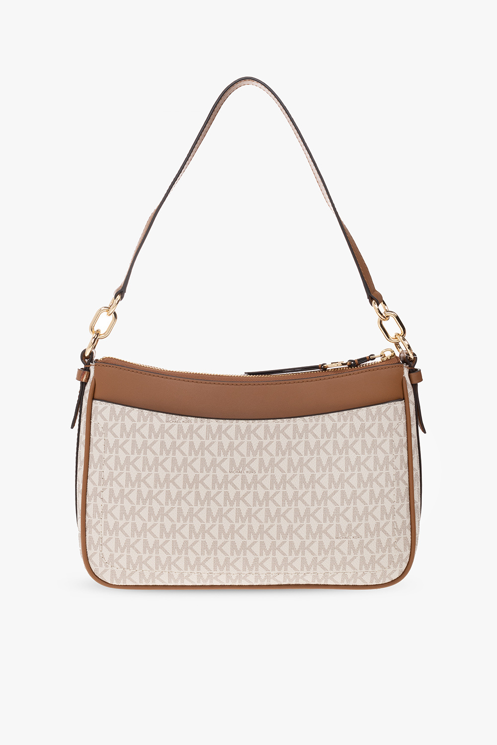 Michael Kors Logo-monogram Shoulder Bag In White